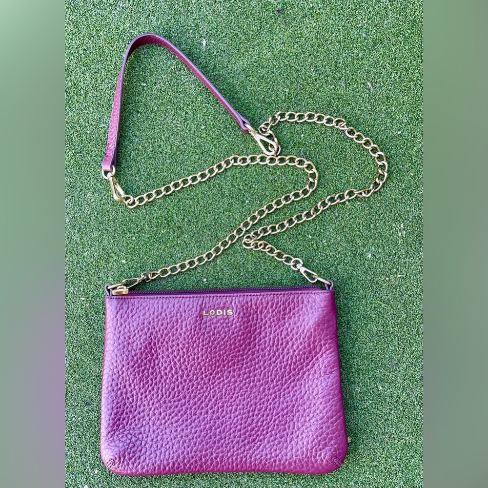Italian Leather purse Lodis Emily 5 in 1 Convertible Bag Burgundy